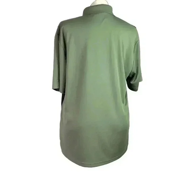 Grand Slam Mens XL 3 Button Colorblock Polo Shirt Green Black Short Sleeve - Picture 7 of 8